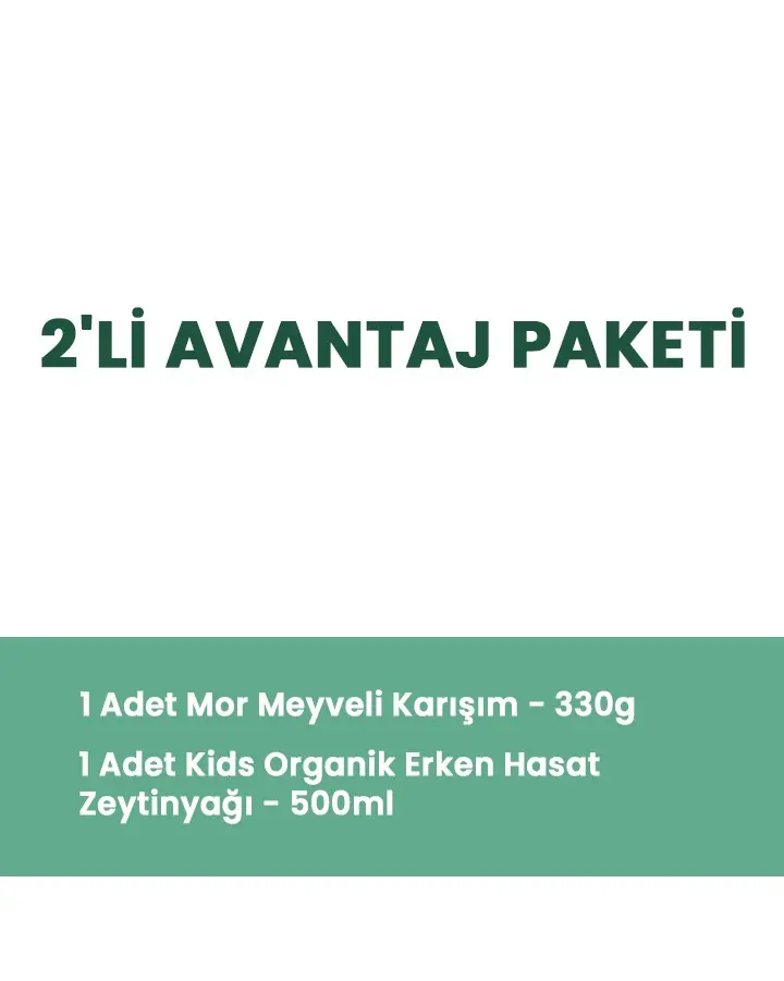 2'li Ürün - Ravla Mor Meyveli Karışım - 330g / Kids Organik Erken Hasat Zeytinyağı – İçimlik 500 ml