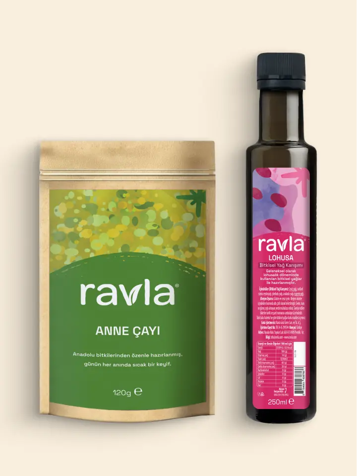 2'li Ürün - Ravla Anne Çayı -120g / Ravla Lohusa Bitkisel Yağ Karışım -250ml