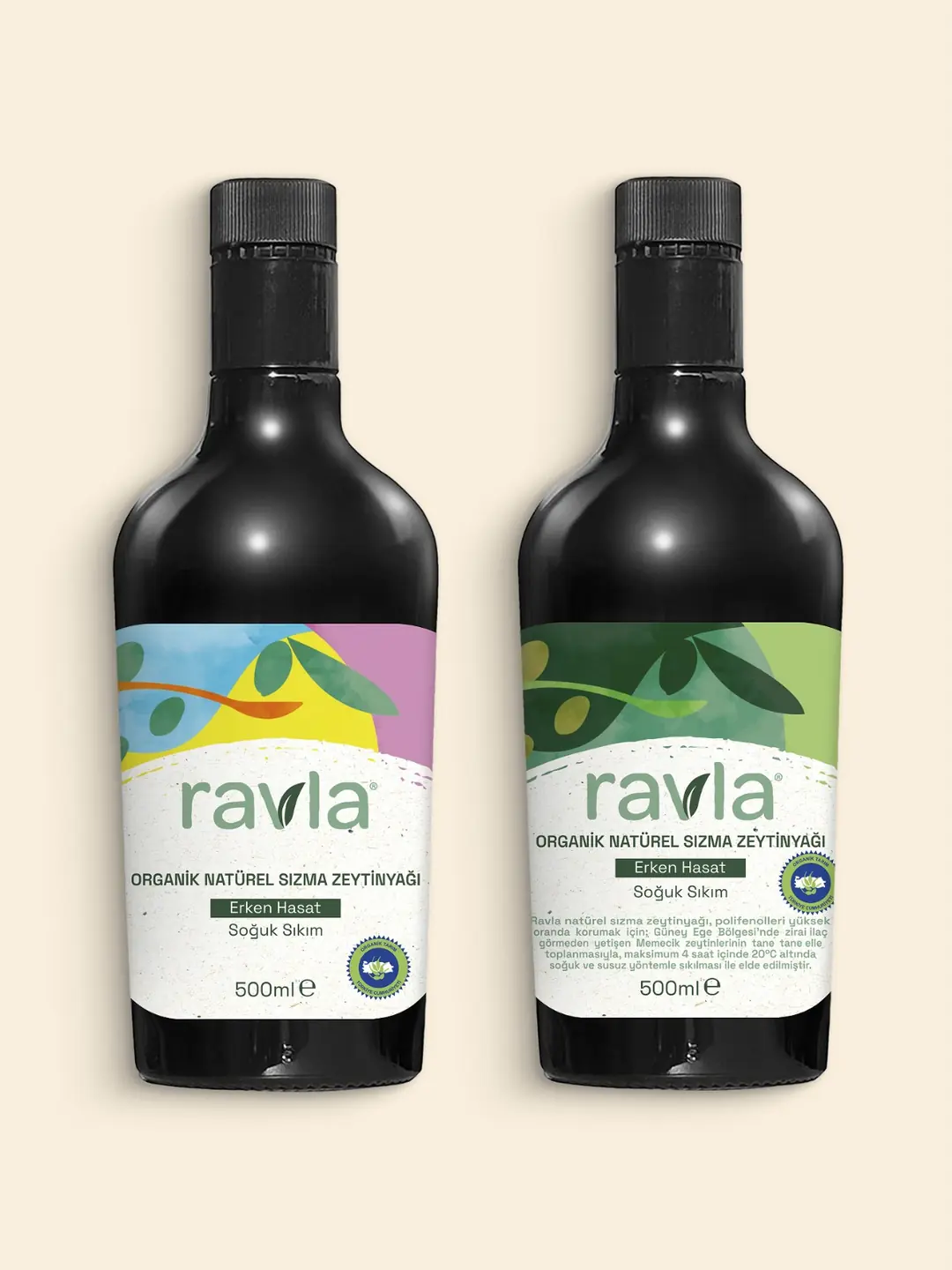 2'li Ürün - Ravla Organik Erken Hasat  Zeytinyağı – İçimlik 500 ml / Kids Organik Erken Hasat Zeytinyağı – İçimlik 500 ml