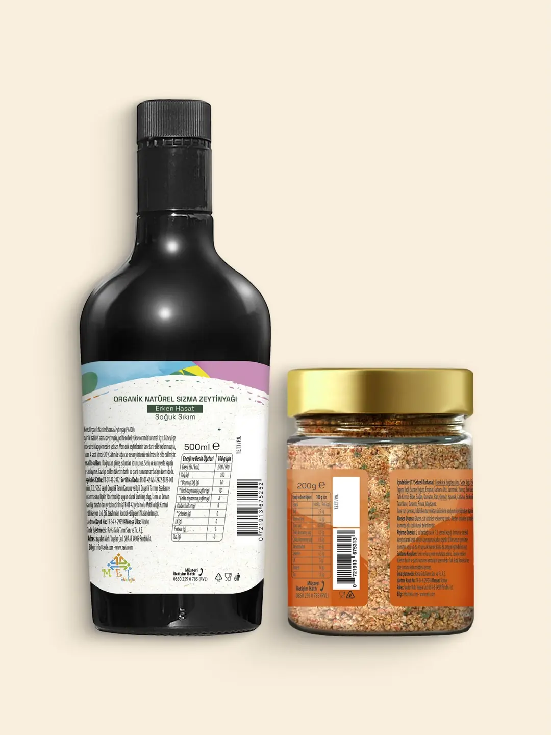 2'li Ürün - Ravla Kids Organik Erken Hasat Zeytinyağı – İçimlik 500 ml / Ravla 17 Sebzeli Tarhana 200g