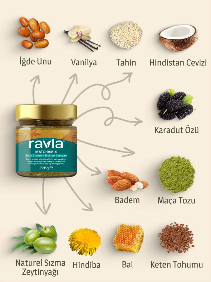 Ravla Matchamix Ballı Bademli Bitkisel Karışım - 220g