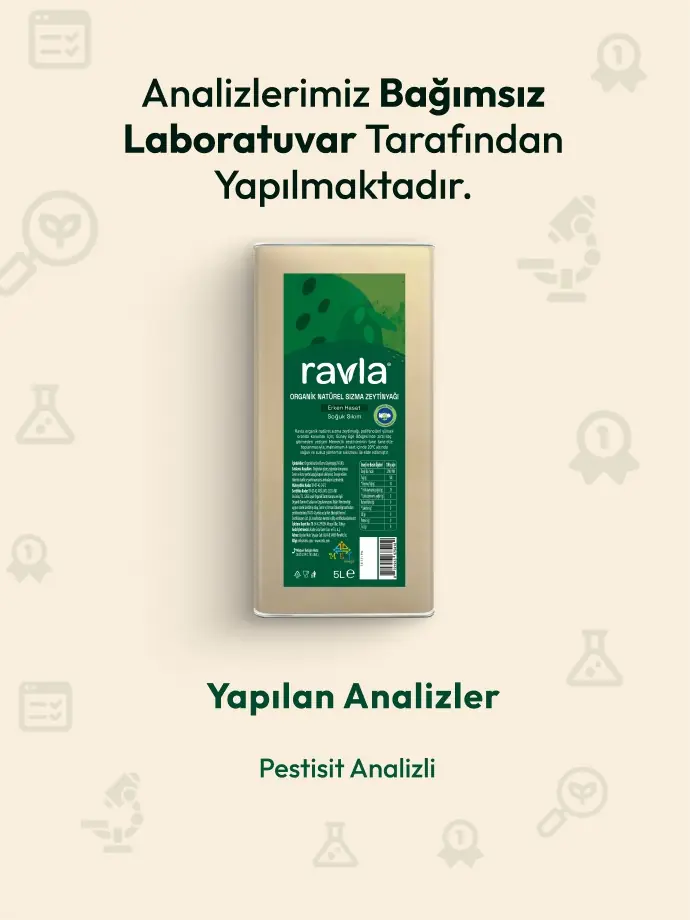 Ravla Organik Erken Hasat Naturel Sızma Zeytinyağı - Sofralık 5L