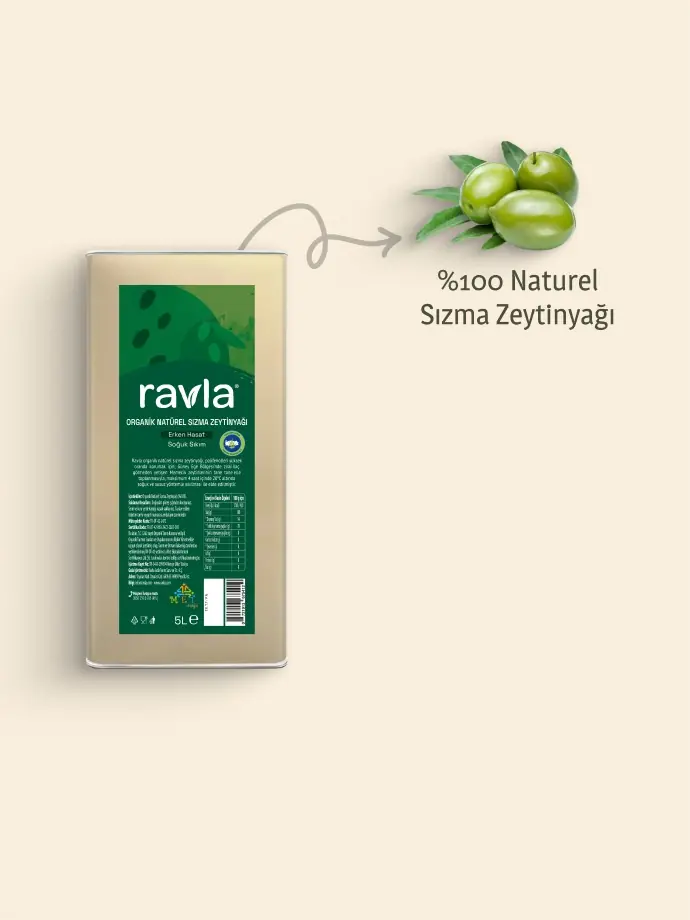 Ravla Organik Erken Hasat Naturel Sızma Zeytinyağı - Sofralık 5L