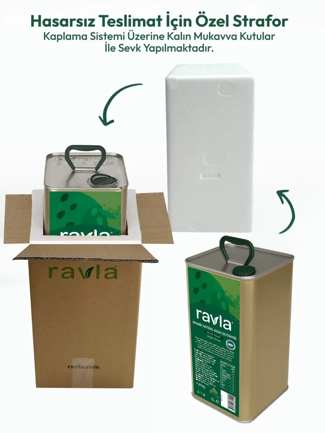 Ravla Organik Erken Hasat Naturel Sızma Zeytinyağı - Sofralık 5L