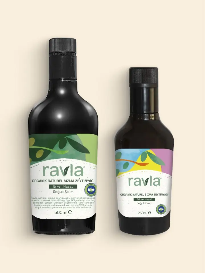 2'li Ürün - Ravla Organik Erken Hasat Zeytinyağı 500ml / Kids Organik Erken Hasat Zeytinyağı 250ml