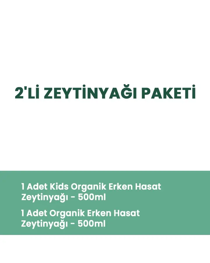 2'li Ürün - Ravla Kids Organik Erken Hasat Zeytinyağı – İçimlik 500 ml / Organik Erken Hasat  Zeytinyağı – İçimlik 500 ml
